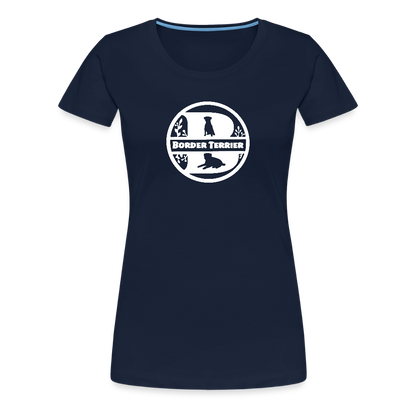 Women’s Premium T-Shirt - Border Terrier - Monogramm - Navy