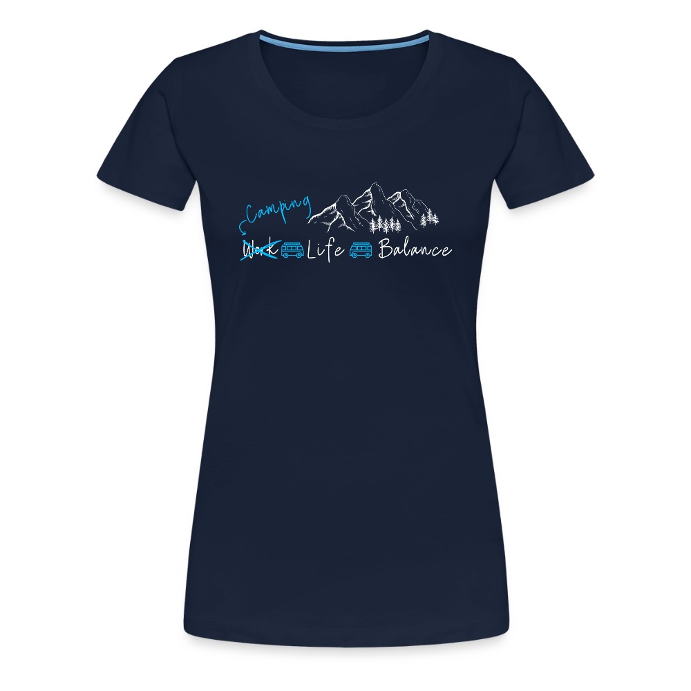 Women’s Premium T-Shirt - Camping Life Balance - Navy