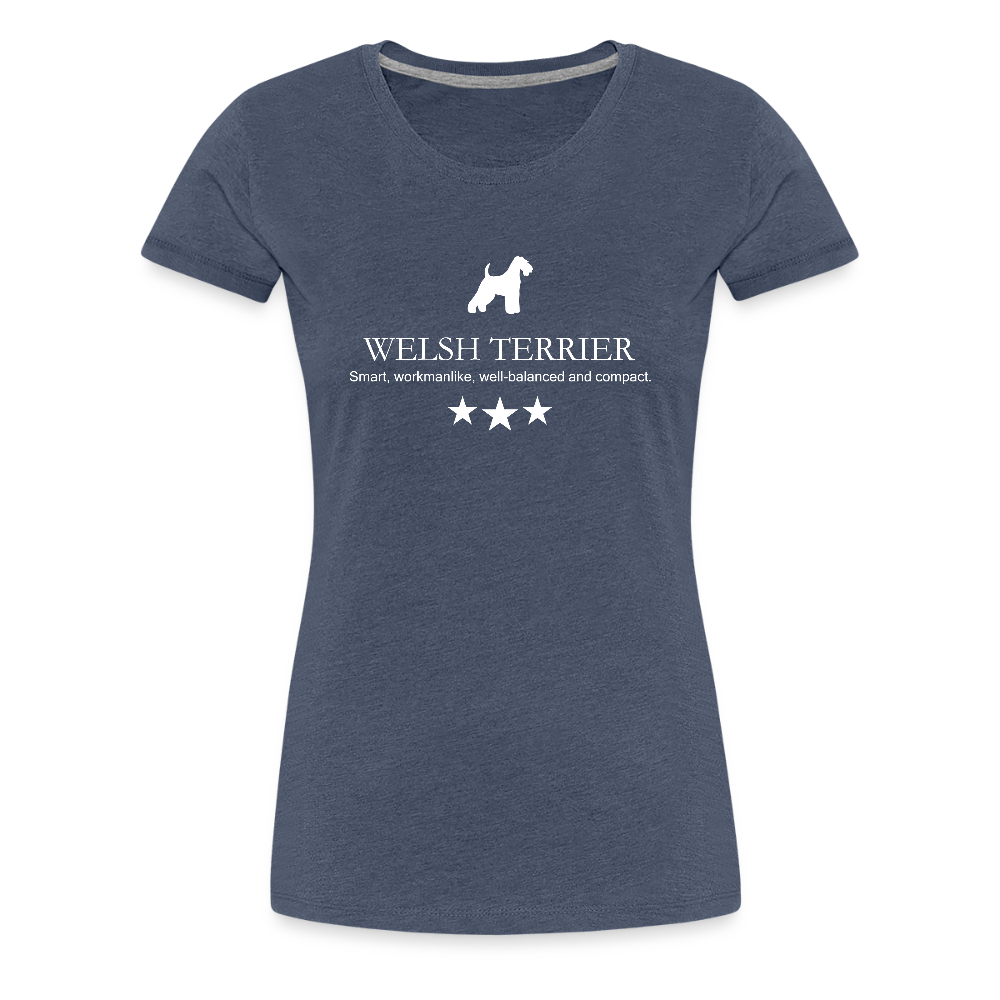 Women’s Premium T-Shirt - Welsh Terrier - Smart, workmanlike, well-balanced and compact... - Blau meliert