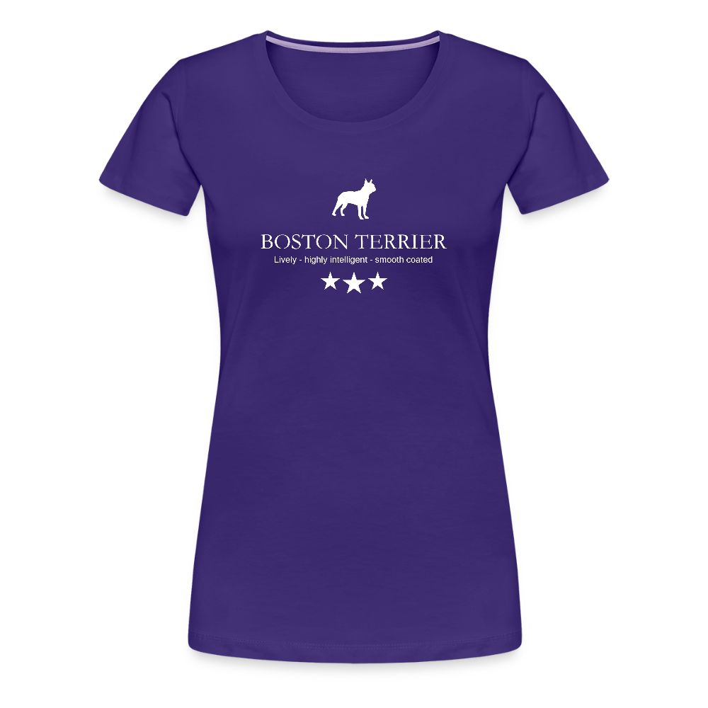 Women’s Premium T-Shirt - Boston Terrier - Lively, highly intelligent, smooth coated... - Lila