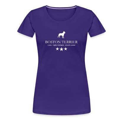 Women’s Premium T-Shirt - Boston Terrier - Lively, highly intelligent, smooth coated... - Lila