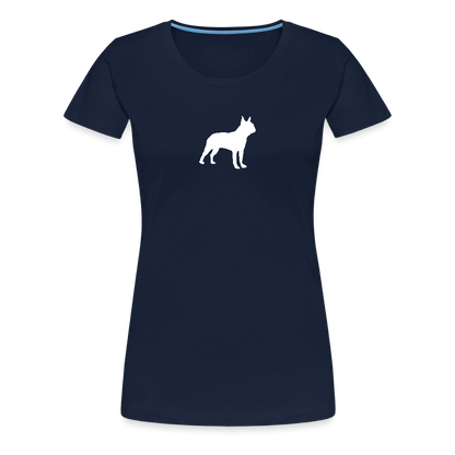 Boston Terrier-Silhouette | Women’s Premium T-Shirt - Navy