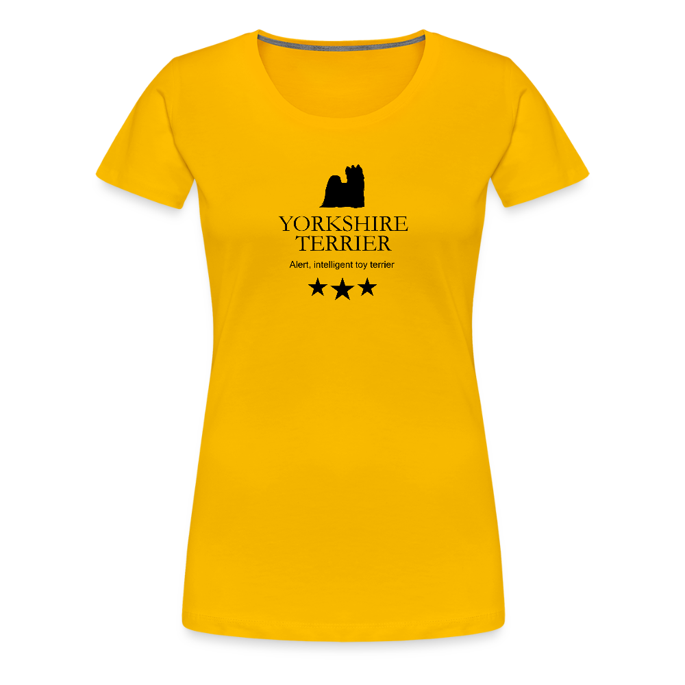 Women’s Premium T-Shirt - Yorkshire Terrier - Alert, intelligent toy terrier... - Sonnengelb
