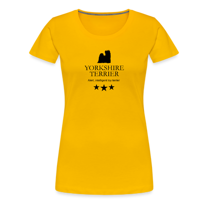 Women’s Premium T-Shirt - Yorkshire Terrier - Alert, intelligent toy terrier... - Sonnengelb