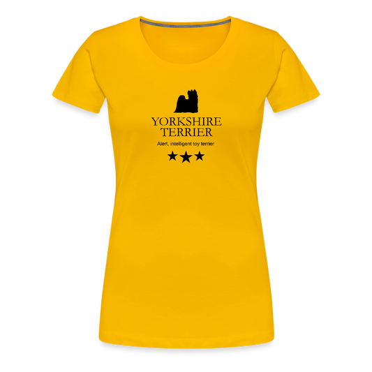 Women’s Premium T-Shirt - Yorkshire Terrier - Alert, intelligent toy terrier... - Sonnengelb