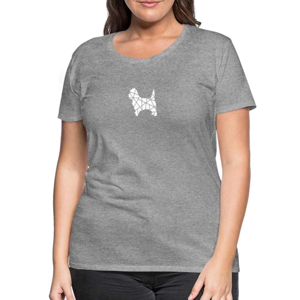 Women’s Premium T-Shirt - Cairn Terrier geometrisch - Grau meliert