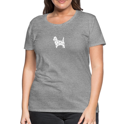 Women’s Premium T-Shirt - Cairn Terrier geometrisch - Grau meliert