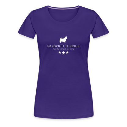 Women’s Premium T-Shirt - Norwich Terrier - Keen dog, compact and strong... - Lila