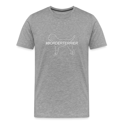 Männer Premium T-Shirt - Border Terrier - Hashtag - Grau meliert