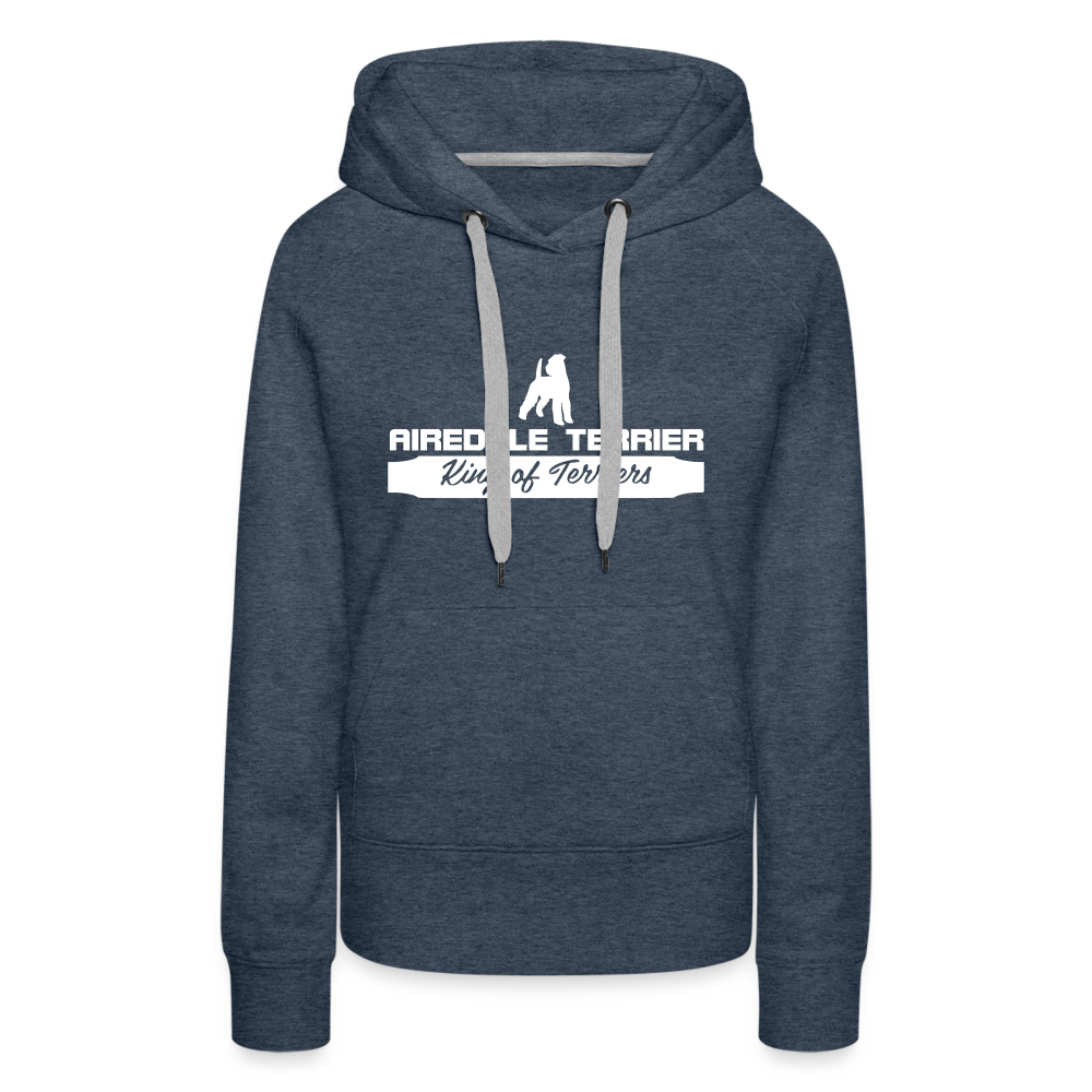 Frauen Premium Hoodie - Airedale Terrier - King of terriers... - Jeansblau