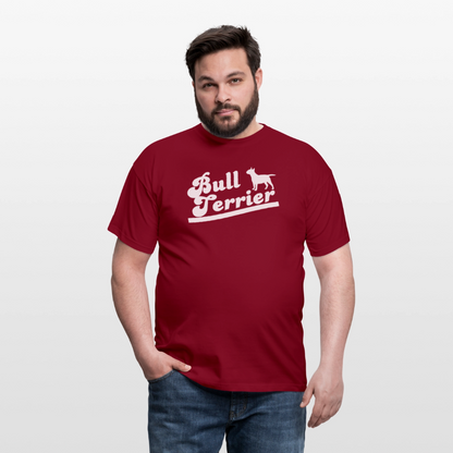 Bull Terrier-Schriftzug | Männer T-Shirt - Ziegelrot
