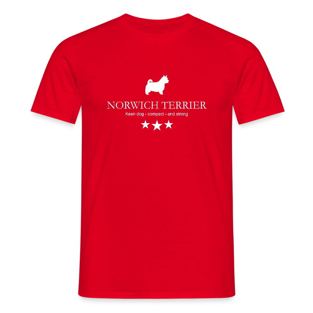 Norwich Terrier - Keen dog, compact and strong... | Männer T-Shirt - Rot