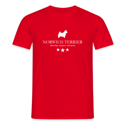Norwich Terrier - Keen dog, compact and strong... | Männer T-Shirt - Rot