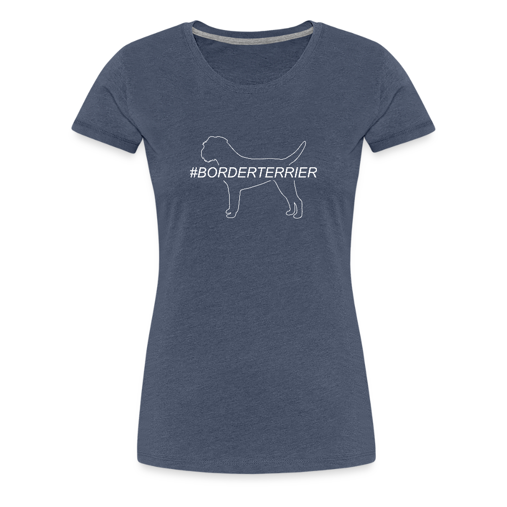 Women’s Premium T-Shirt - Border Terrier - Hashtag - Blau meliert