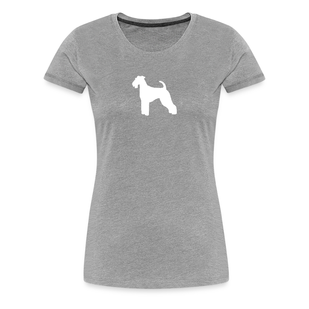 Women’s Premium T-Shirt - Airedale Terrier-Silhouette - Grau meliert