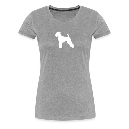 Women’s Premium T-Shirt - Airedale Terrier-Silhouette - Grau meliert