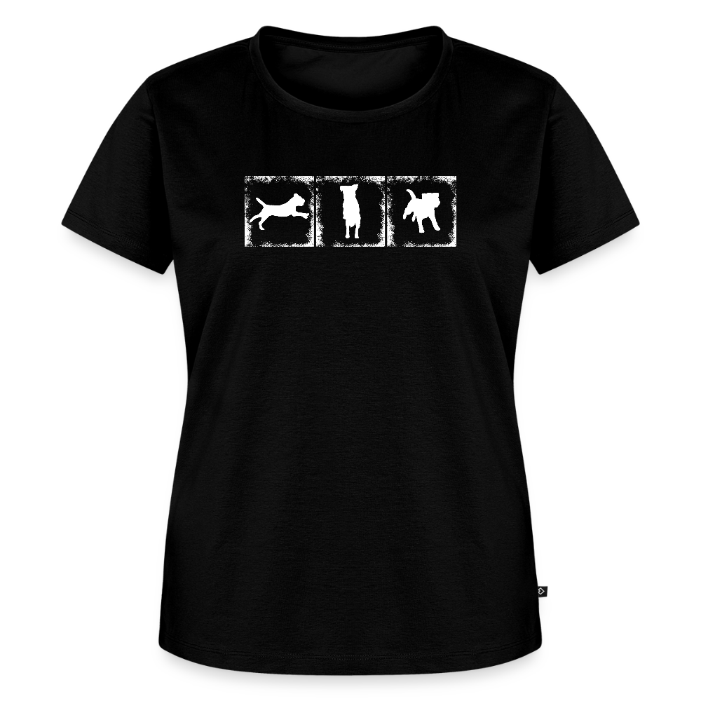 Women’s Premium T-Shirt - Border Terrier in action - Schwarz