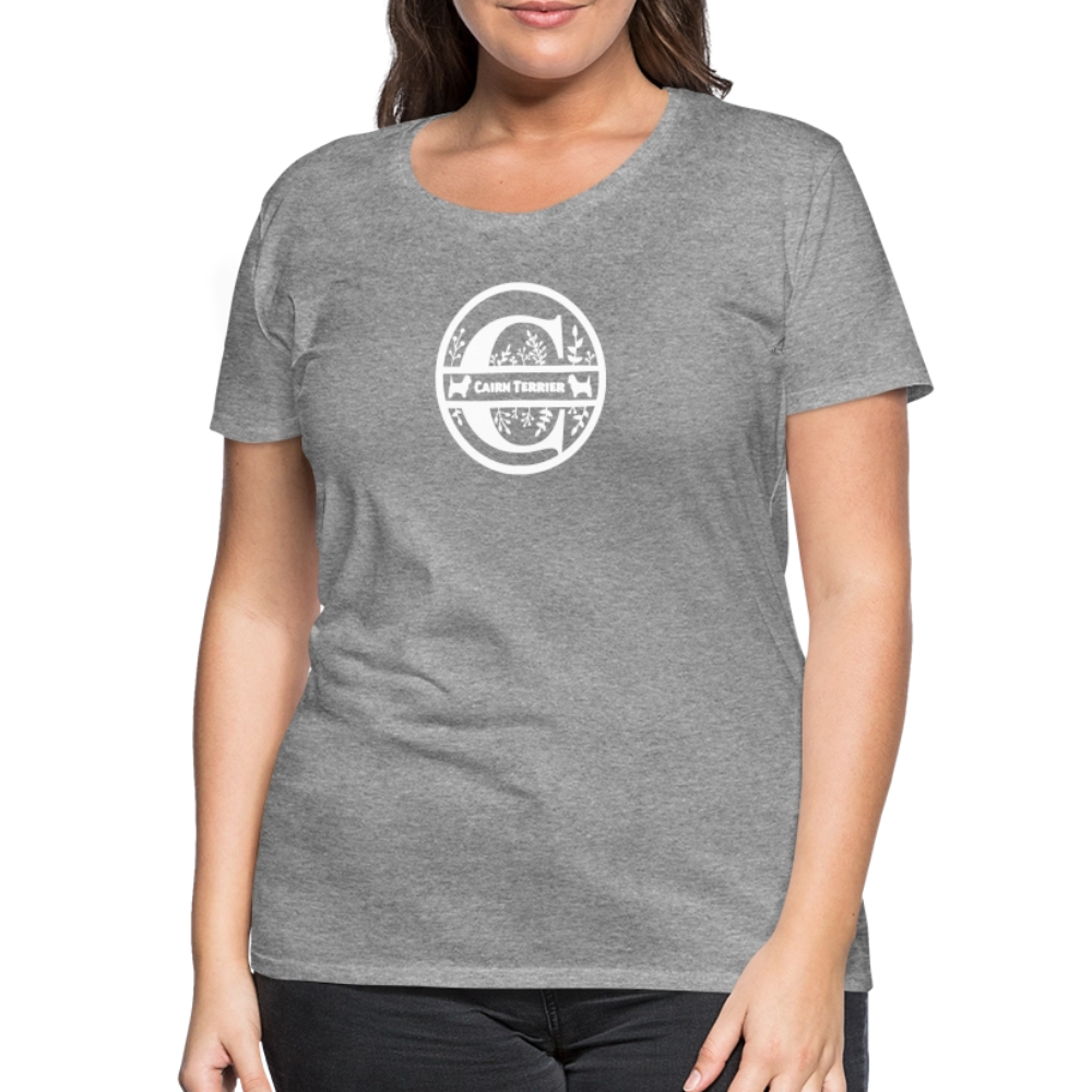 Women’s Premium T-Shirt - Cairn Terrier - Monogramm - Grau meliert