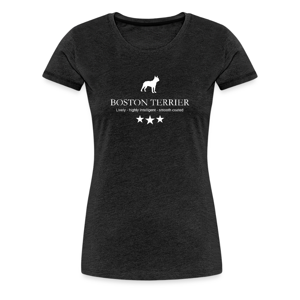 Women’s Premium T-Shirt - Boston Terrier - Lively, highly intelligent, smooth coated... - Anthrazit