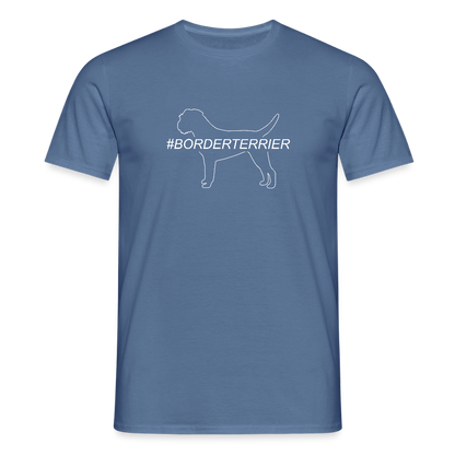 Border Terrier - Hashtag | Männer T-Shirt - Taubenblau 