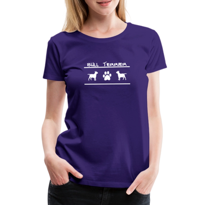 Women’s Premium T-Shirt - Bull Terrier-Schriftzug und Pfote - Lila