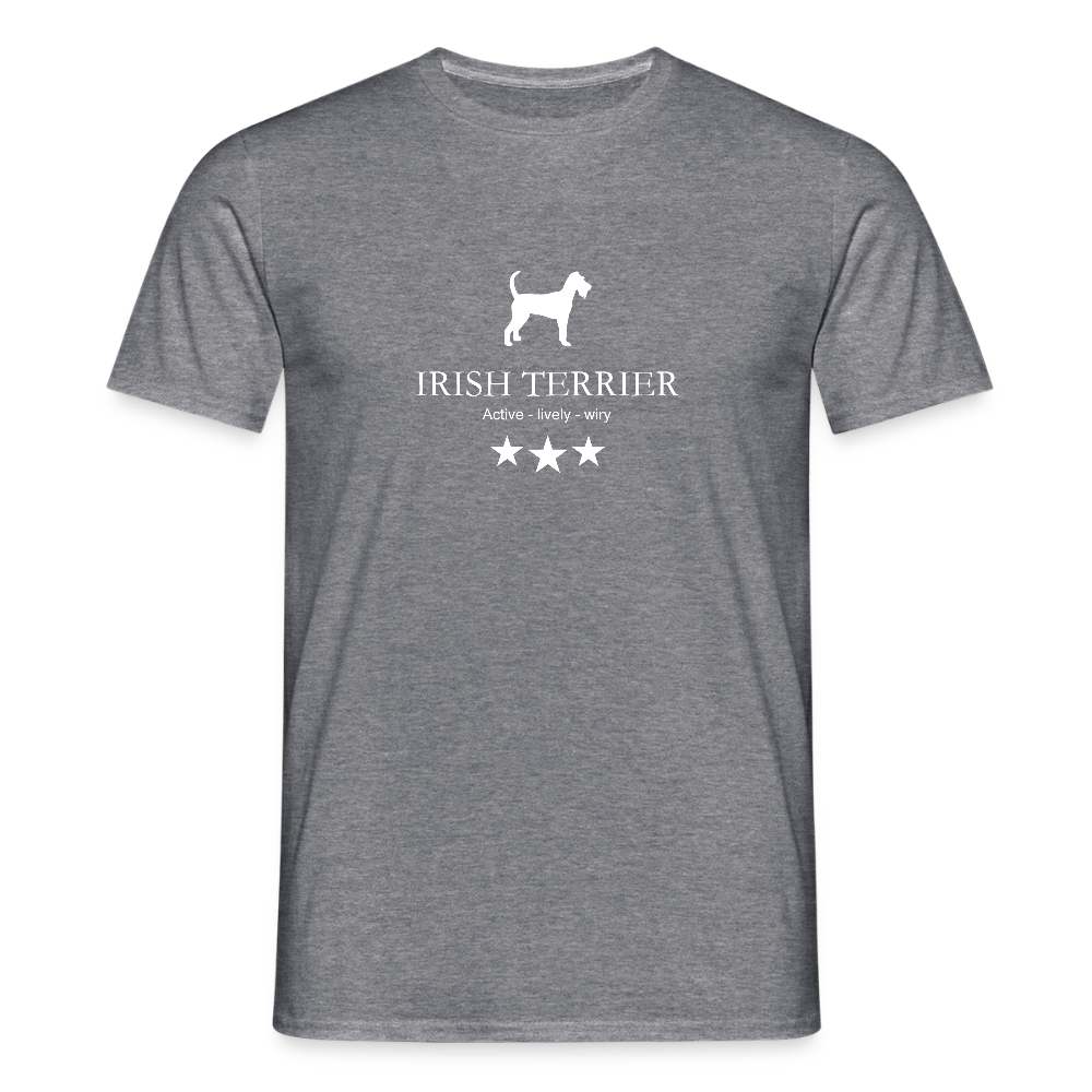Männer Premium T-Shirt - Irish Terrier - Active, lively, wiry... - Graphit meliert