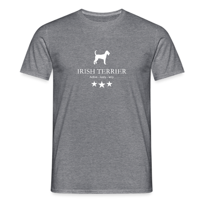 Männer Premium T-Shirt - Irish Terrier - Active, lively, wiry... - Graphit meliert