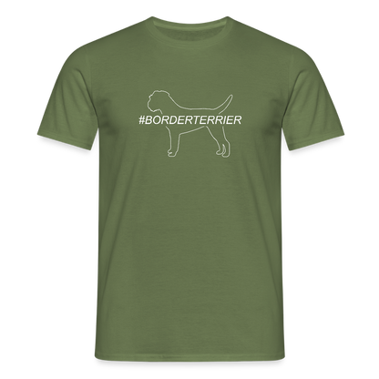Border Terrier - Hashtag | Männer T-Shirt - Militärgrün