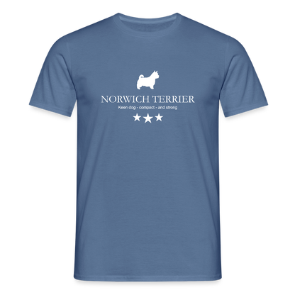 Norwich Terrier - Keen dog, compact and strong... | Männer T-Shirt - Taubenblau 