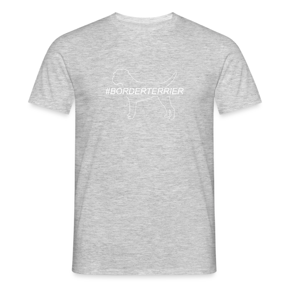 Border Terrier - Hashtag | Männer T-Shirt - Grau meliert