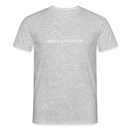 Border Terrier - Hashtag | Männer T-Shirt - Grau meliert