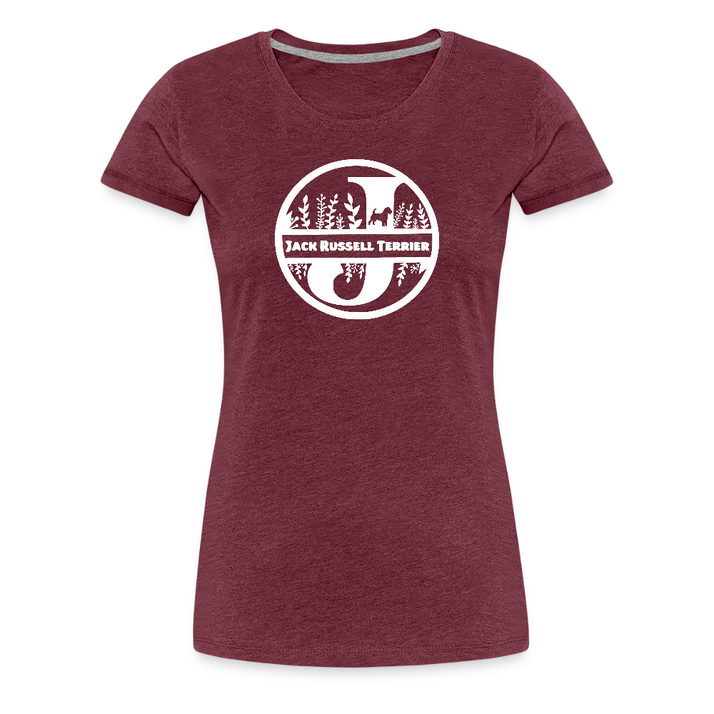 Women’s Premium T-Shirt - Jack Russell Terrier - Monogramm - Bordeauxrot meliert