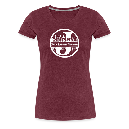 Women’s Premium T-Shirt - Jack Russell Terrier - Monogramm - Bordeauxrot meliert