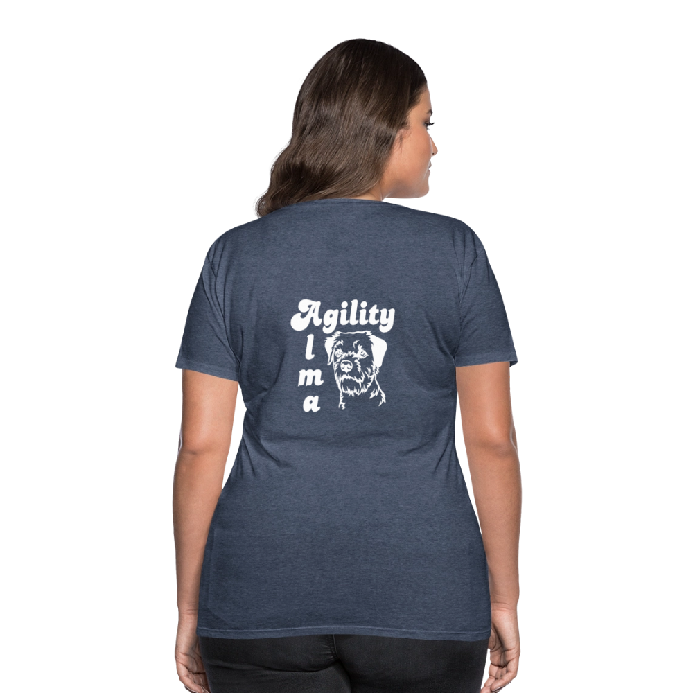 Border Terrier Agility Alma | Women’s Premium T-Shirt - Blau meliert