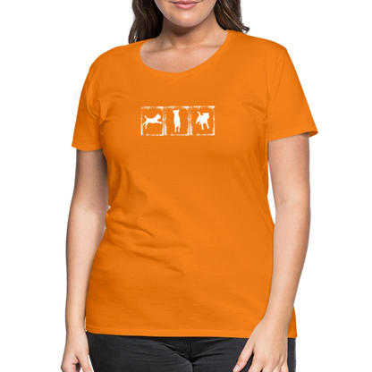 Women’s Premium T-Shirt - Border Terrier in action - Orange