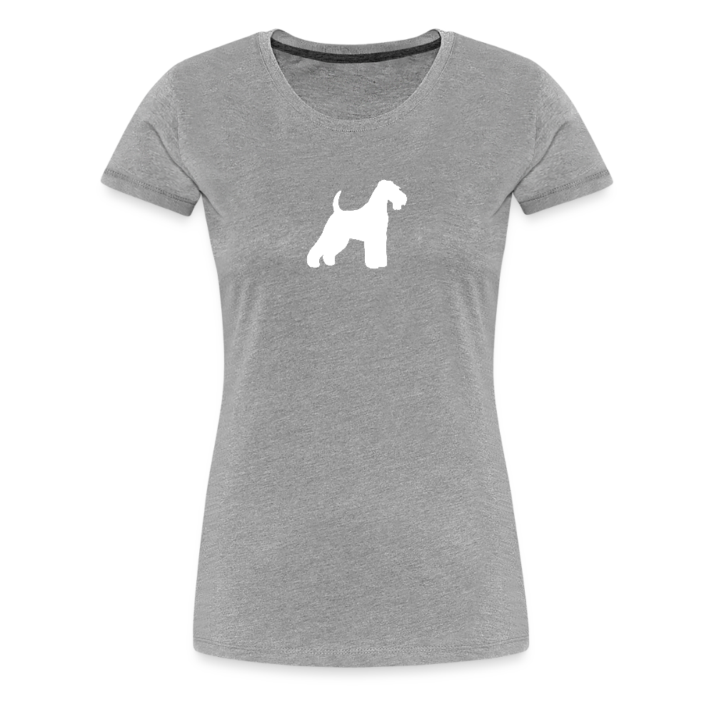 Welsh Terrier-Silhouette | Women’s Premium T-Shirt - Grau meliert