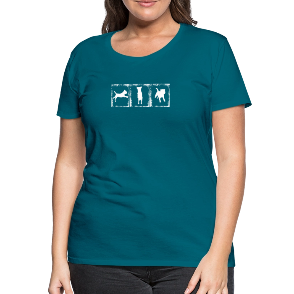 Women’s Premium T-Shirt - Border Terrier in action - Divablau
