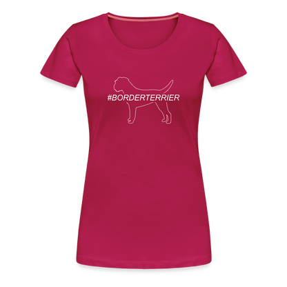 Women’s Premium T-Shirt - Border Terrier - Hashtag - dunkles Pink