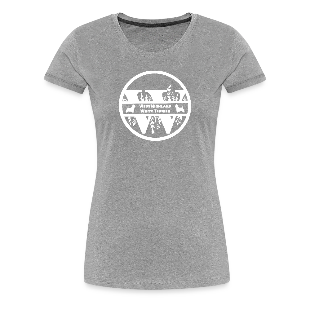 Women’s Premium T-Shirt - West Highland White Terrier - Monogramm - Grau meliert