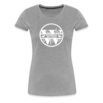 Women’s Premium T-Shirt - West Highland White Terrier - Monogramm - Grau meliert