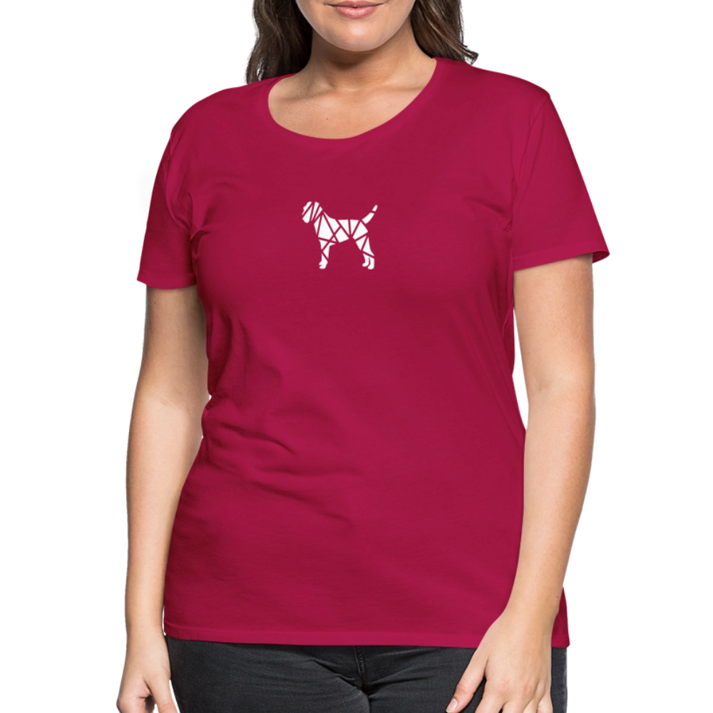Women’s Premium T-Shirt - Border Terrier geometrisch - dunkles Pink