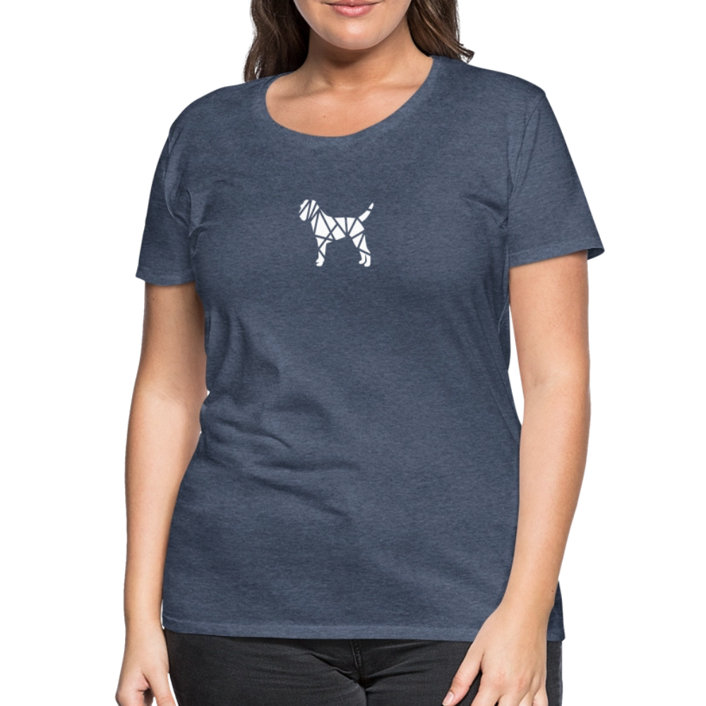 Women’s Premium T-Shirt - Border Terrier geometrisch - Blau meliert