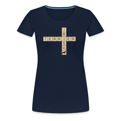 Irish Terrier - Scrabble | Women’s Premium T-Shirt - Navy