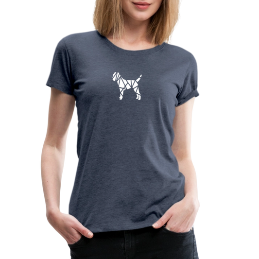 Women’s Premium T-Shirt - Border Terrier geometrisch - Blau meliert