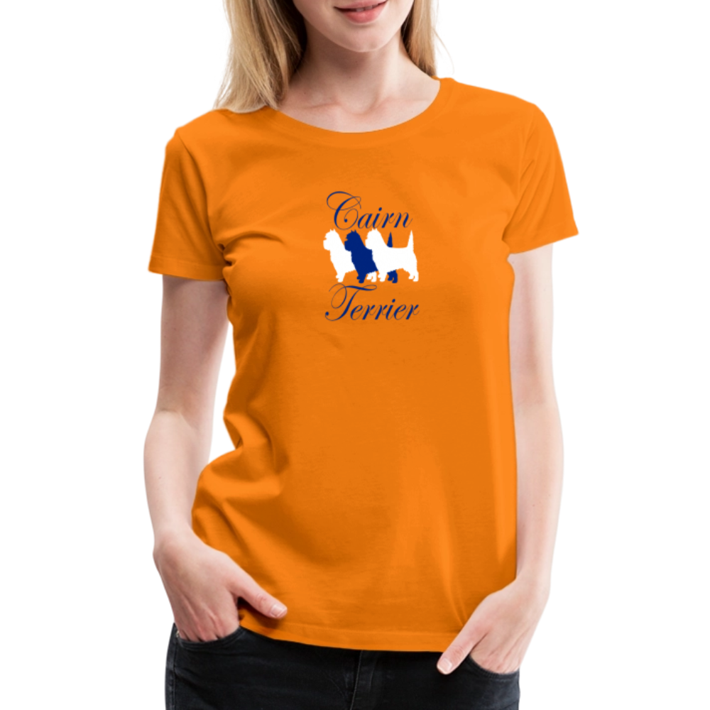 Women’s Premium T-Shirt - Cairn Terrier-Schriftzug - Orange