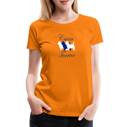 Women’s Premium T-Shirt - Cairn Terrier-Schriftzug - Orange