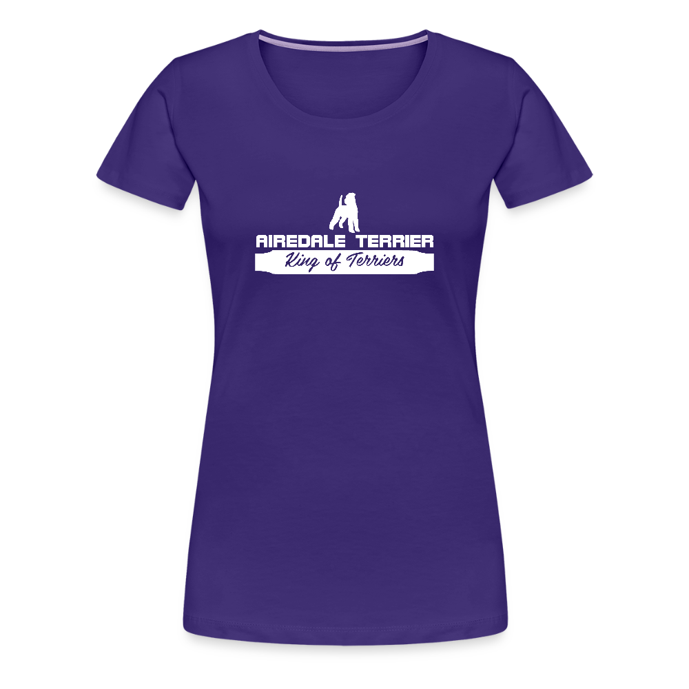Frauen Premium T-Shirt - Airedale Terrier - King of terriers... - Lila