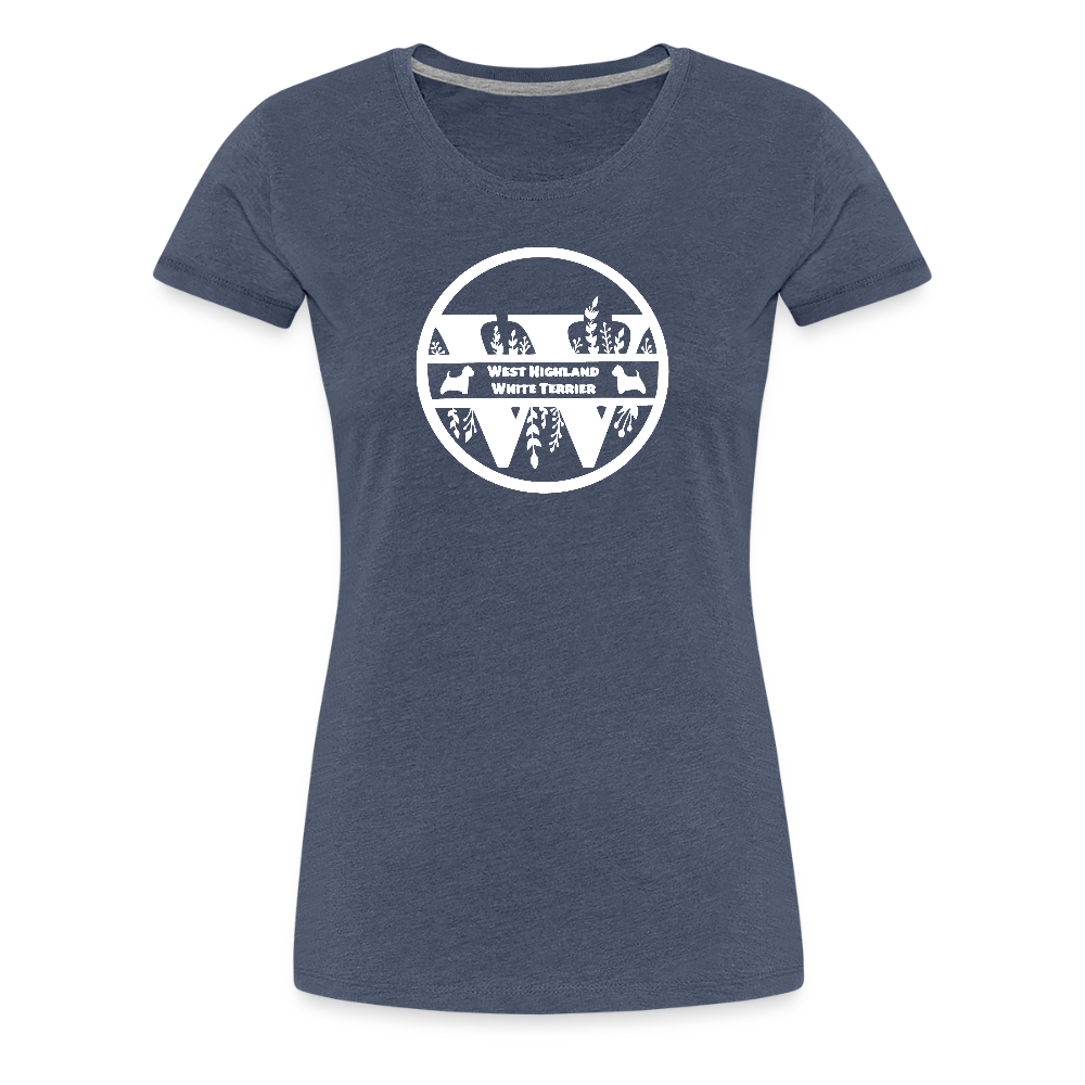 Women’s Premium T-Shirt - West Highland White Terrier - Monogramm - Blau meliert