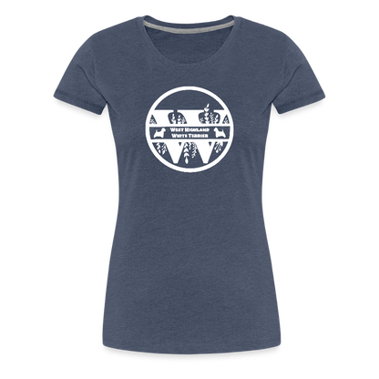 Women’s Premium T-Shirt - West Highland White Terrier - Monogramm - Blau meliert
