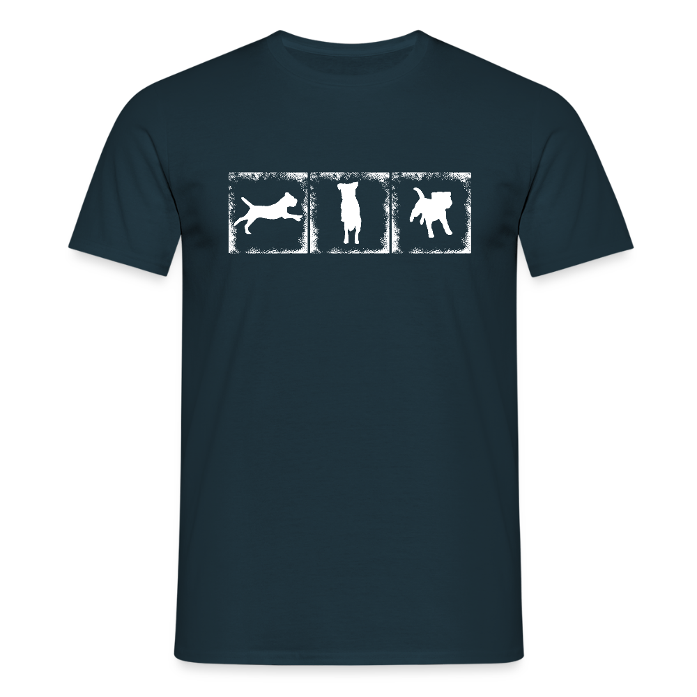 Border Terrier in action | Männer T-Shirt - Navy